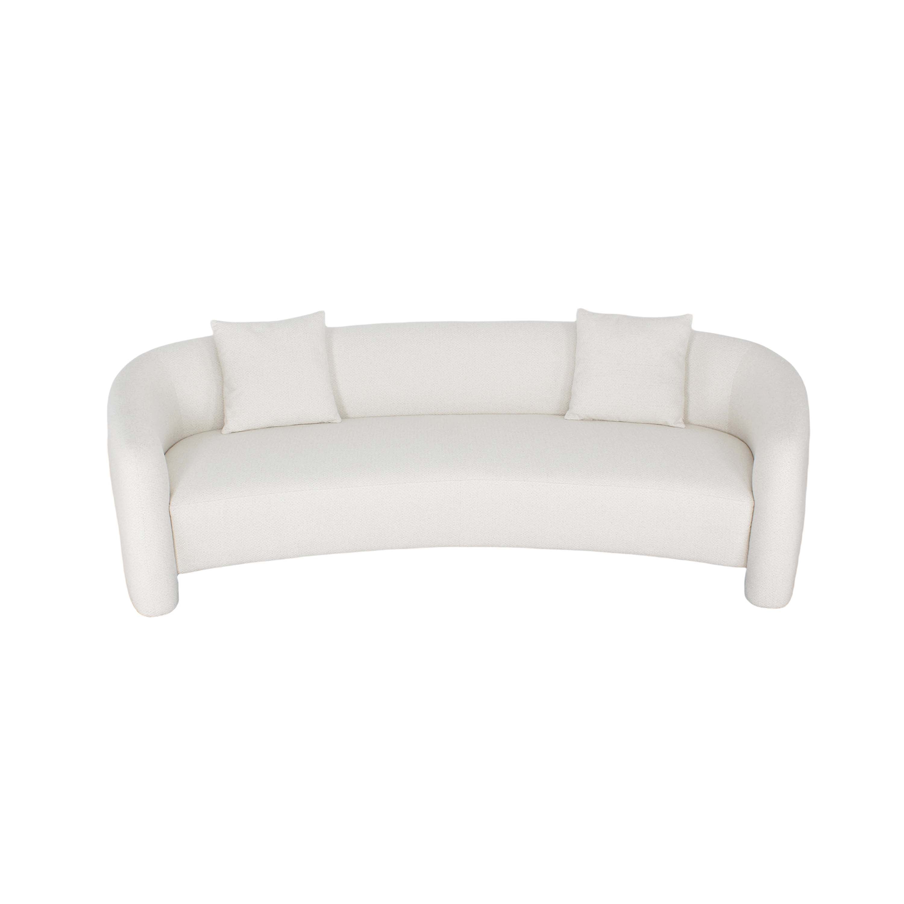 Front. Manhattan Comfort - Sylvia Modern Glam 104" Tweed Loveseat - Ivory.