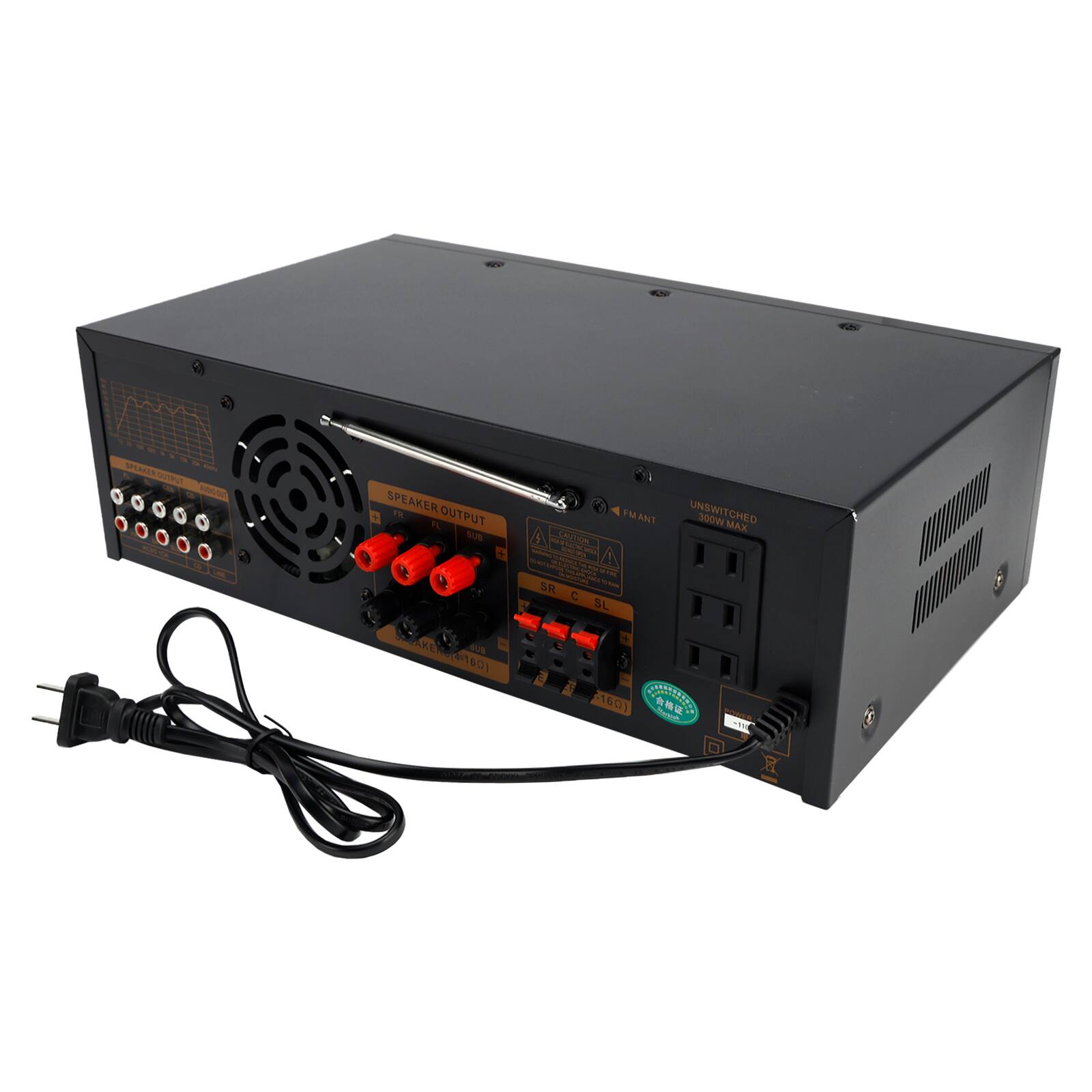 PRERU ULAREE d Numun - V 5 N SPEAKER. UNSWITCHED 1 OUTPUT FMANT FL 300W MAX tom ! EAUN n - H . - - SA - a aiea - O i SR TREN C 5L 7 AKE - 162) 621 - + 160 DAE MAca SE