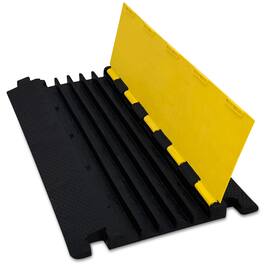 Pyle - Durable Cable Ramp Protective Cover - 2,000 lbs Max Heavy Duty Cable & Hose Protector - Yellow