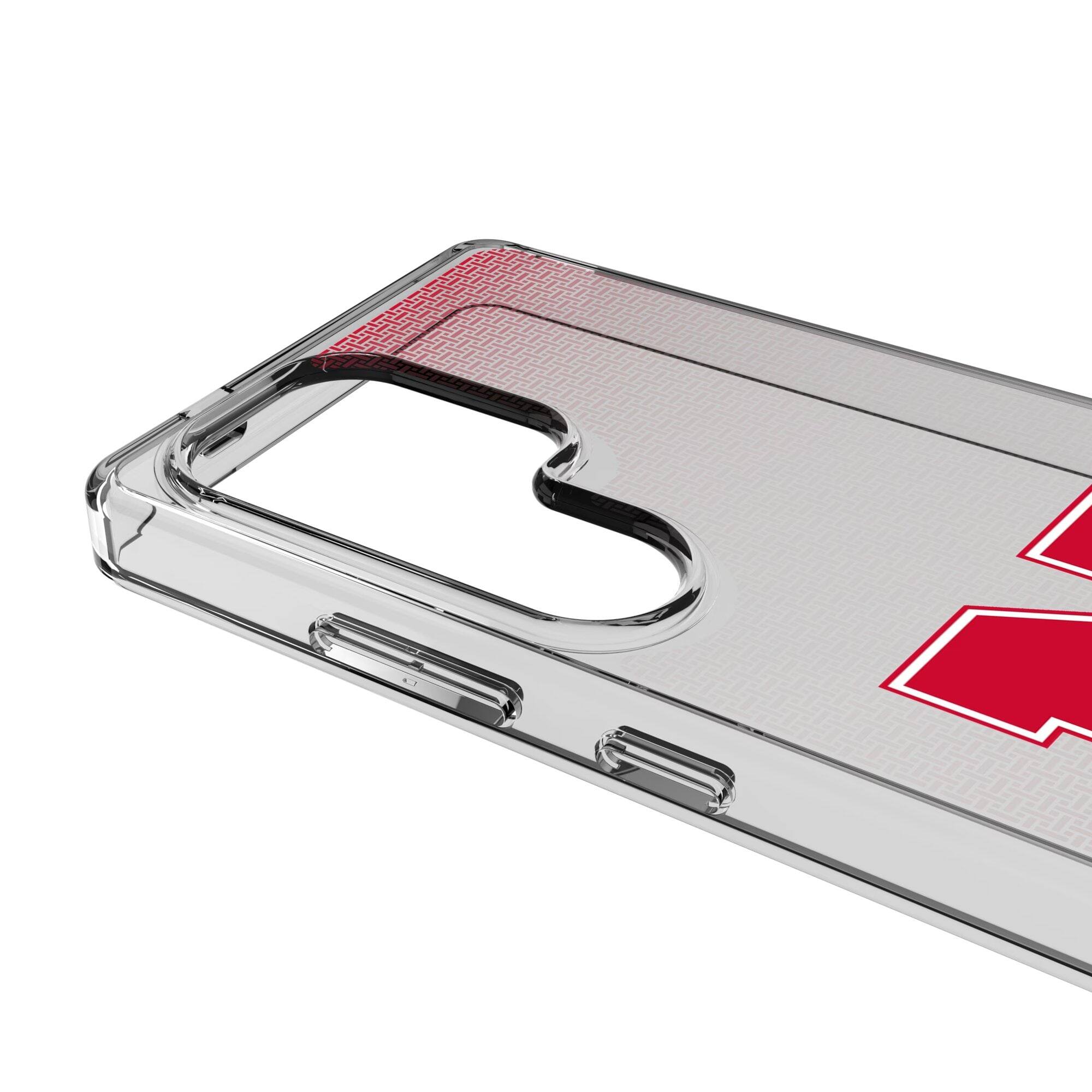 Alt View 2. Keyscaper - Nebraska Huskers Linen Logo Galaxy Clear Case - S23 - Multicolor.