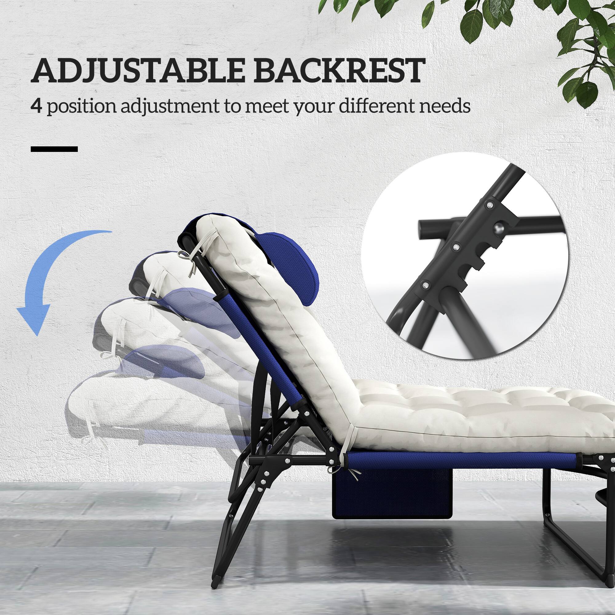 ADJUSTABLE BACKREST
4 position adjustment to meet your different needs