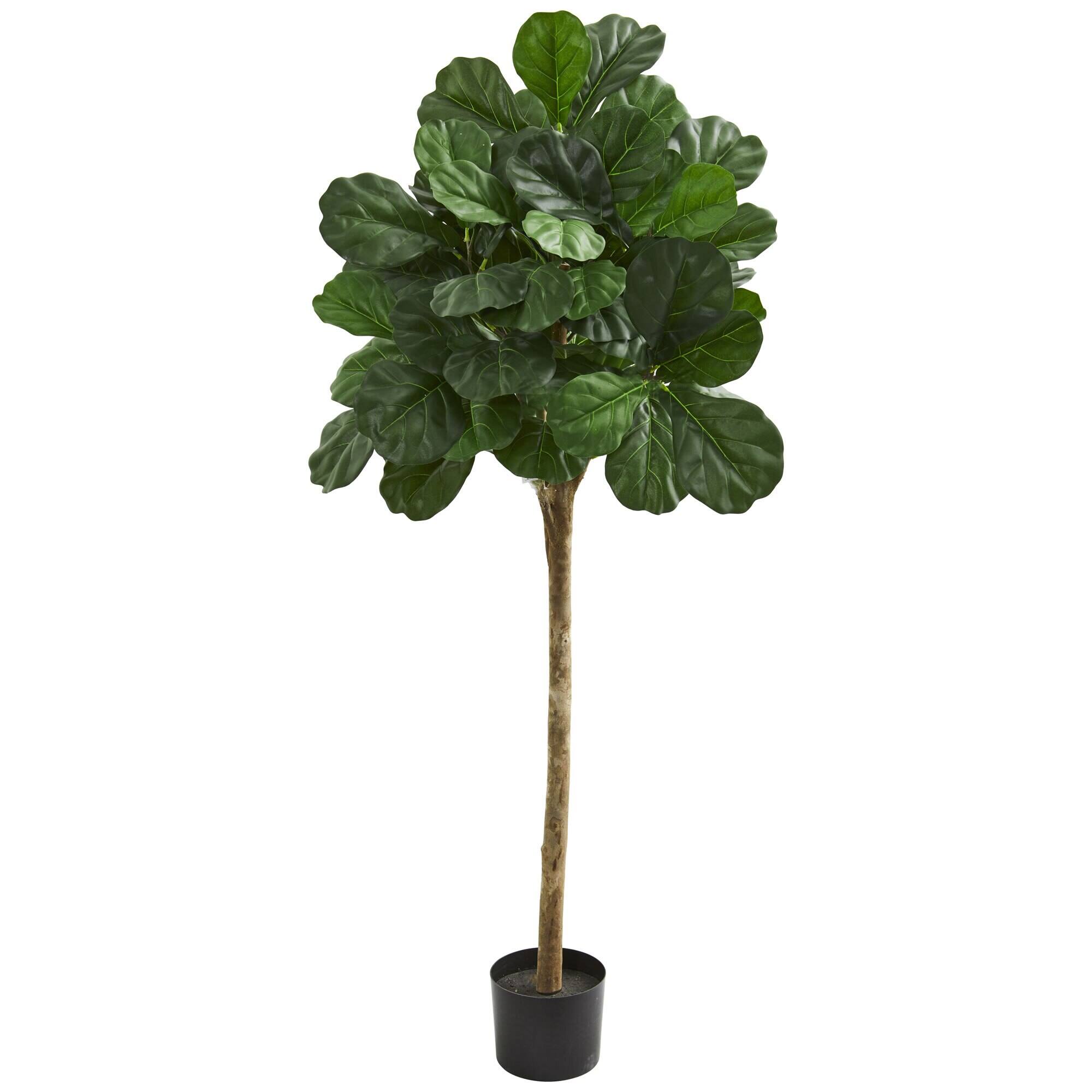 Front. BreeBe - 5' Fiddle Leaf Fig Artificial Tree - Green.