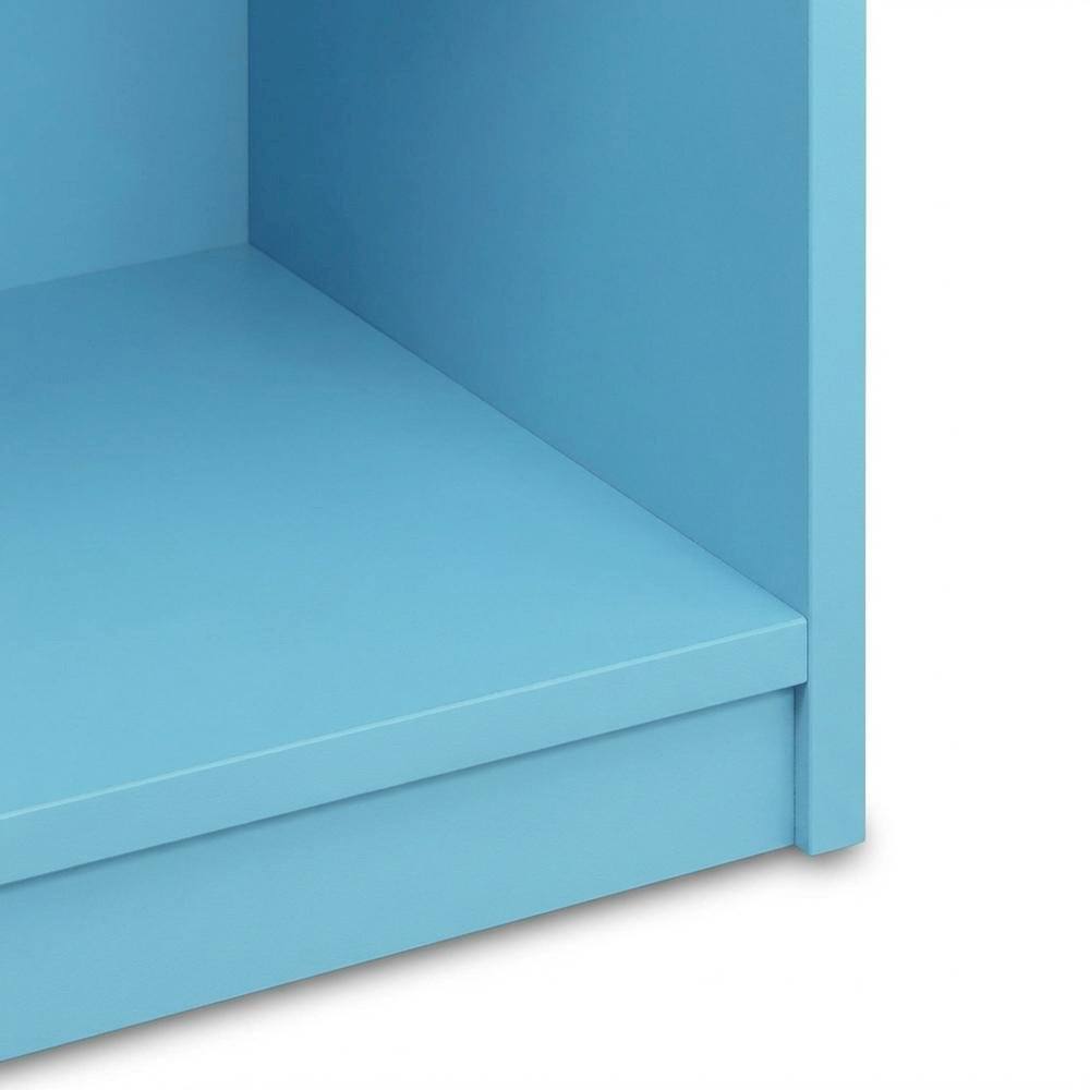 Alt View 2. FurniFact - Light Blue 3-Tier Bookcase with Wooden Shelves for Organized Storage - Light Blue.