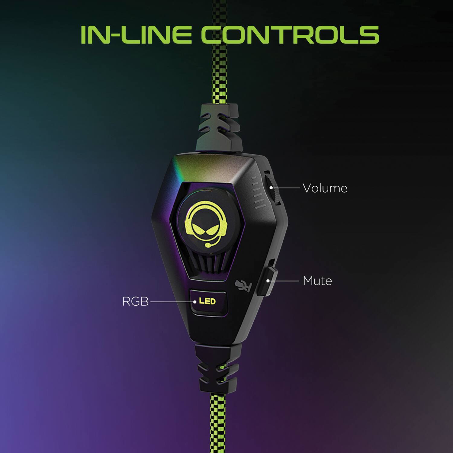 IN-LINE CONTROLS

- Volume
- Mute
- RGB LED