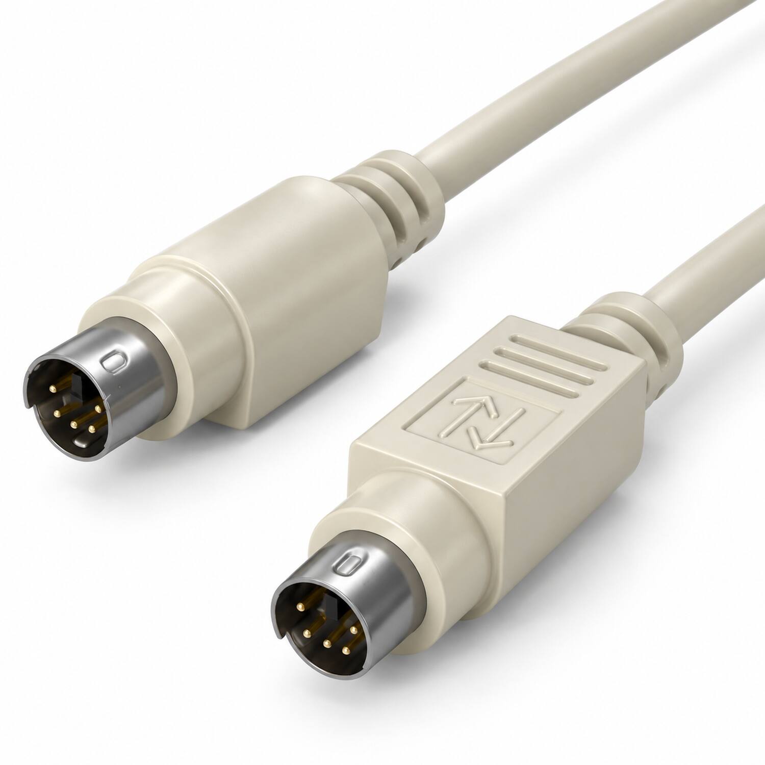 Sanoxy 50ft Mini DIN6 M/M PS/2 Keyboard/Mouse Cable Beige - Best Buy