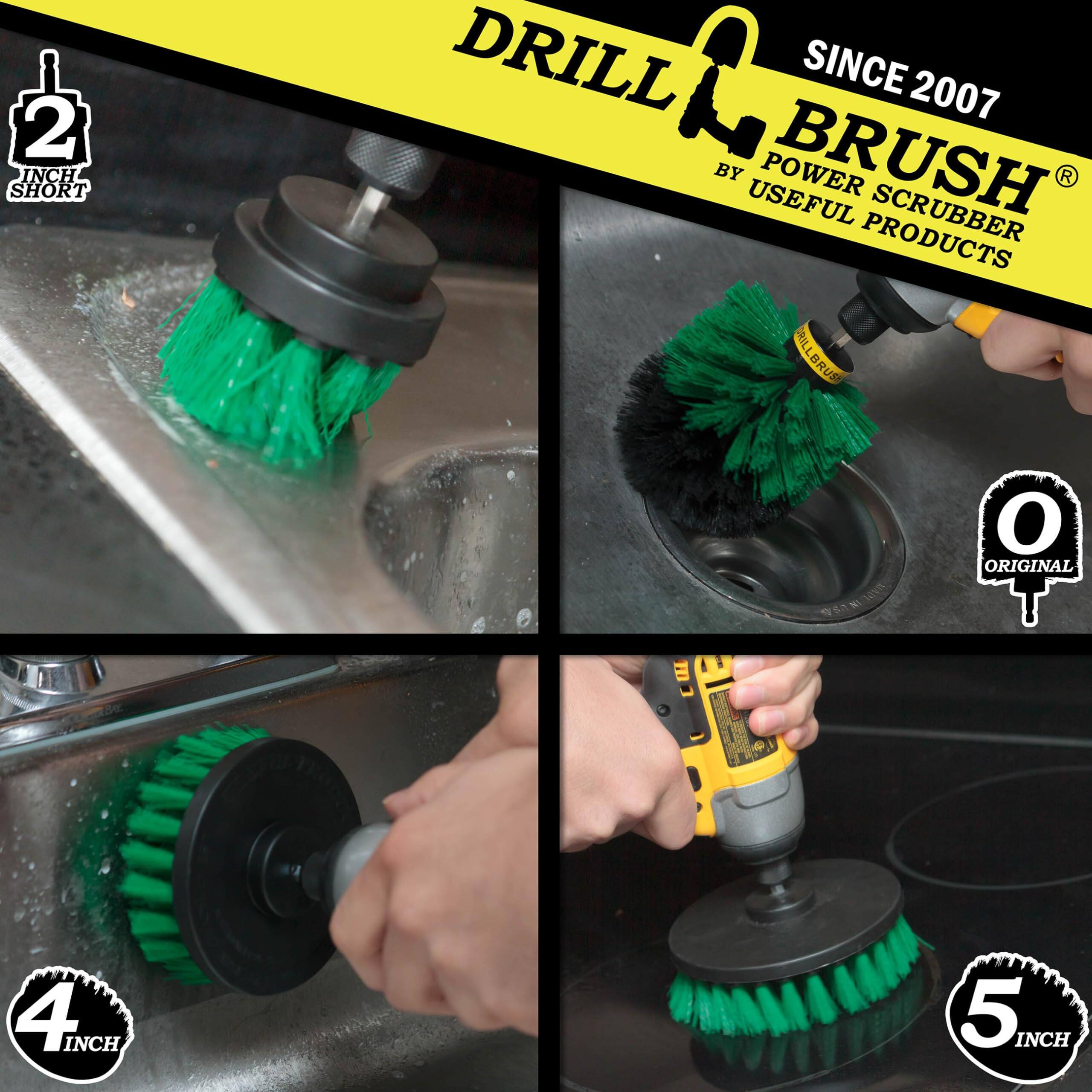 2 INCH SHORT DRILL BRUSH SINCE 2007 BY USEFUL PRODUCTS RILL BRUSH POWER SCRUBBER O ORIGINAL 4 INCH 5 INCH