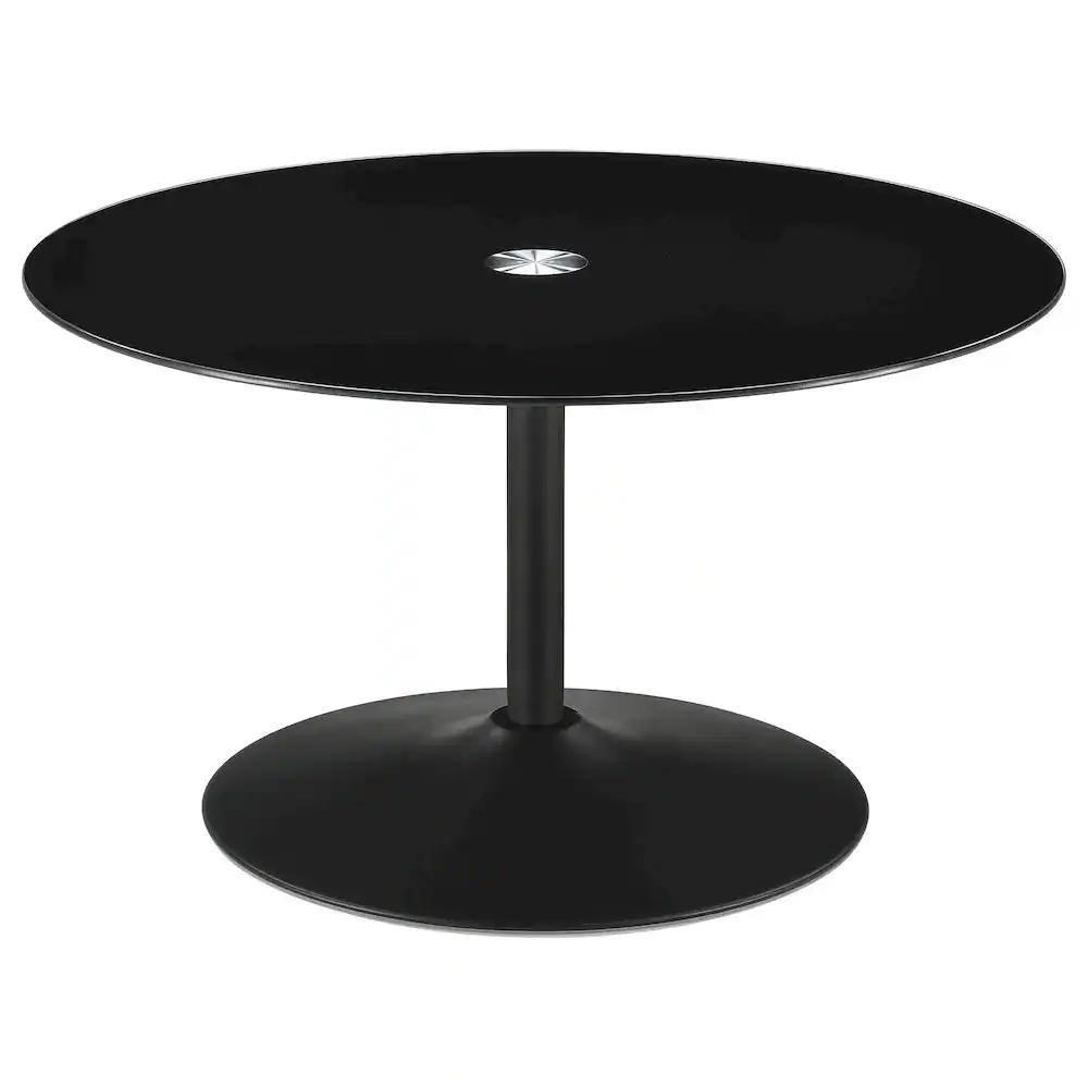 Alt View 1. Coaster Co. of America - Ganso 2-piece Round Glass Top Coffee and End Table Set Black - Black.