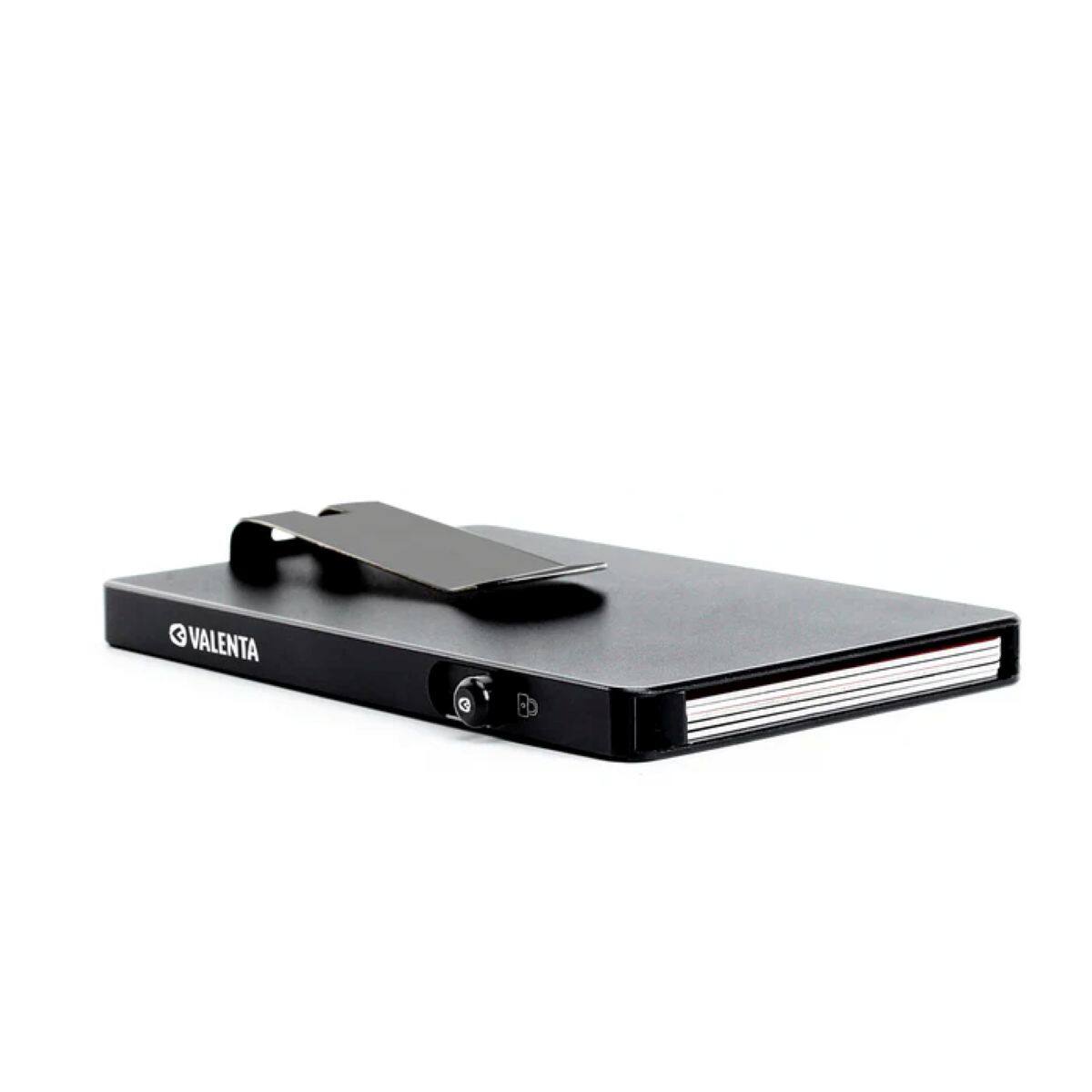 Back. Valenta - Cardprotector Aluminium Magsafe with money clip Black - Black.