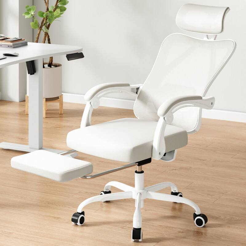 Alt View 2. HTUTWOO - Ergonomic Office Chair with Footrest and Headrest,Desk Chair with Adjustable Lumbar Support & Breathable Mesh High Back - Beige.