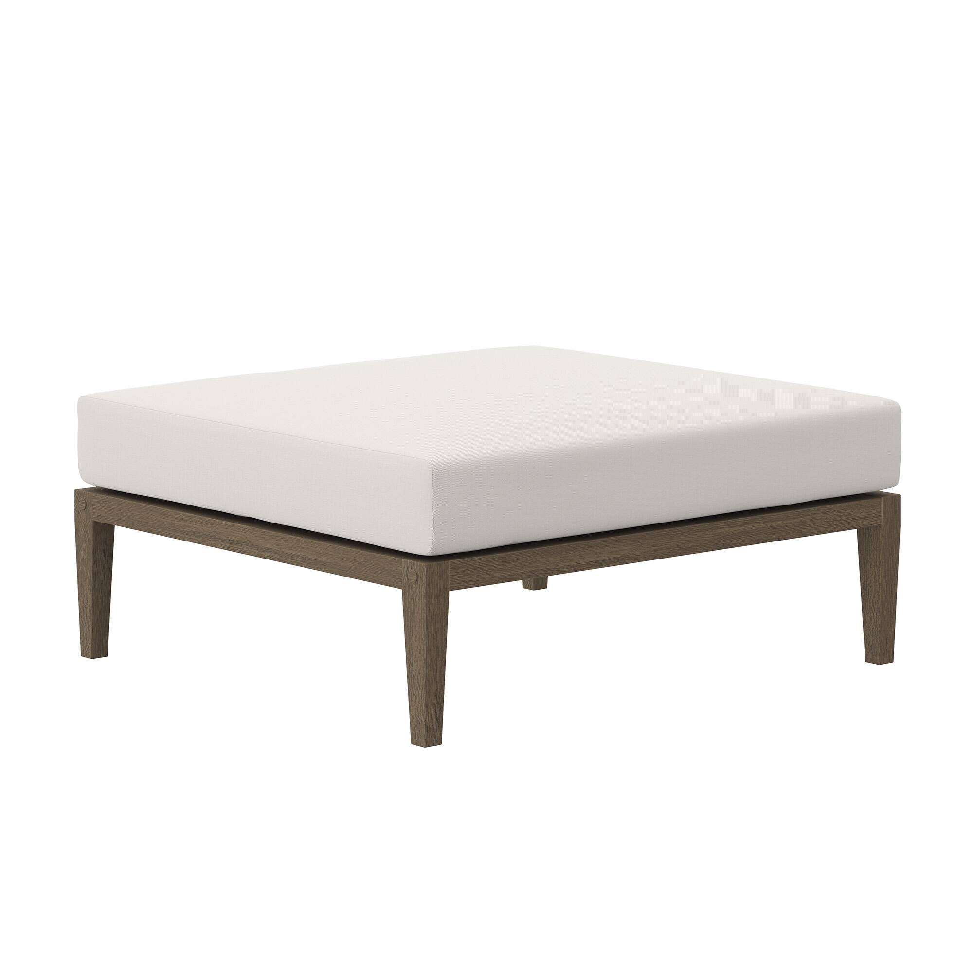 Angle. Modway - Northlake Outdoor Patio Teak Ottoman by Modway - Weathered Gray.