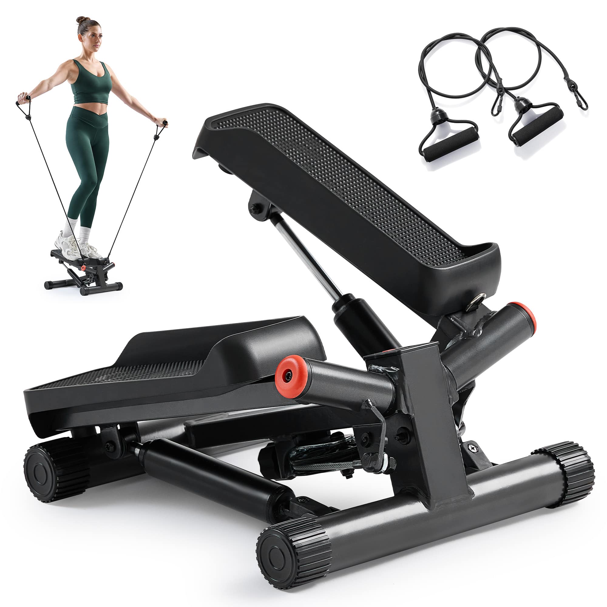 Sunny Health & Fitness Smart Twist Stepper with Resistance Bands
