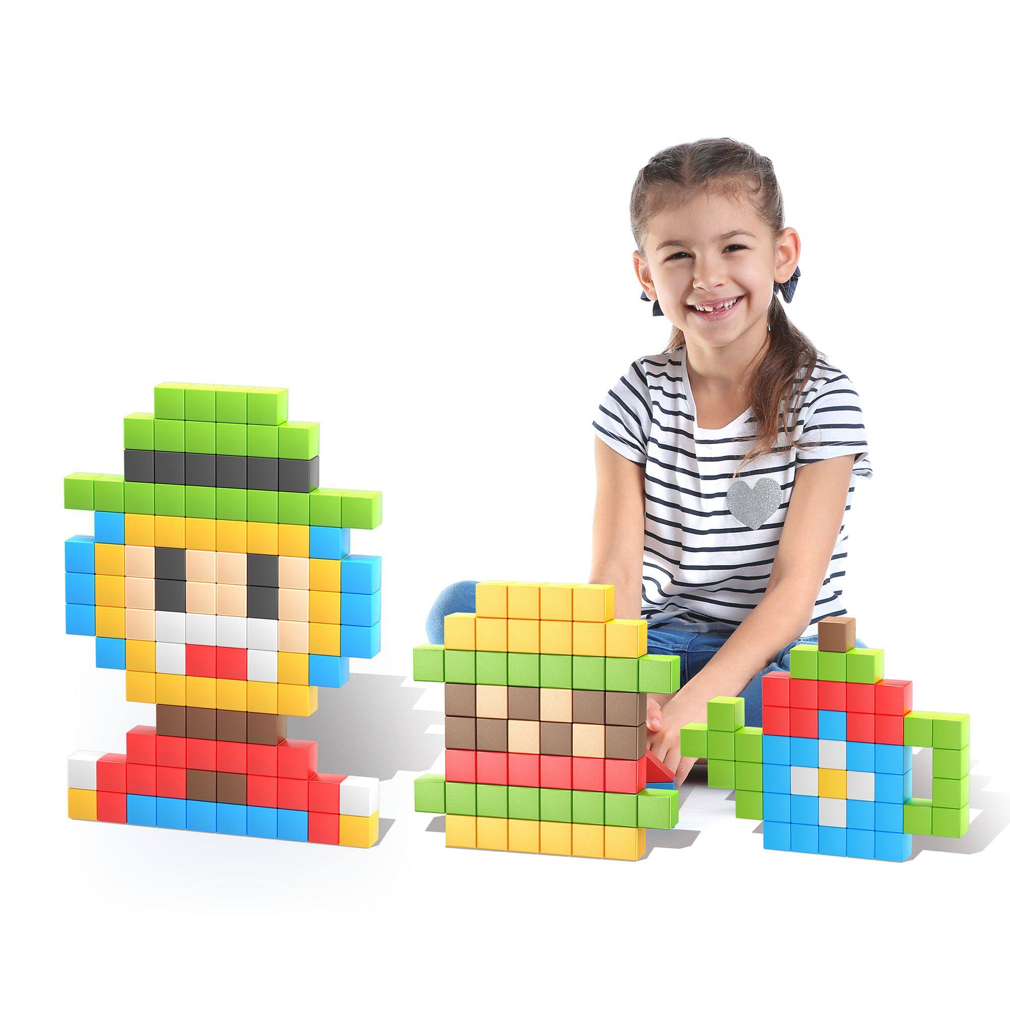 Front. PicassoTiles - PICASSO-TILES Magnetic Tiles Puzzle Cube for Kids, 108PCS Construction STEM Building Blocks Educational Toy - Multicolor.