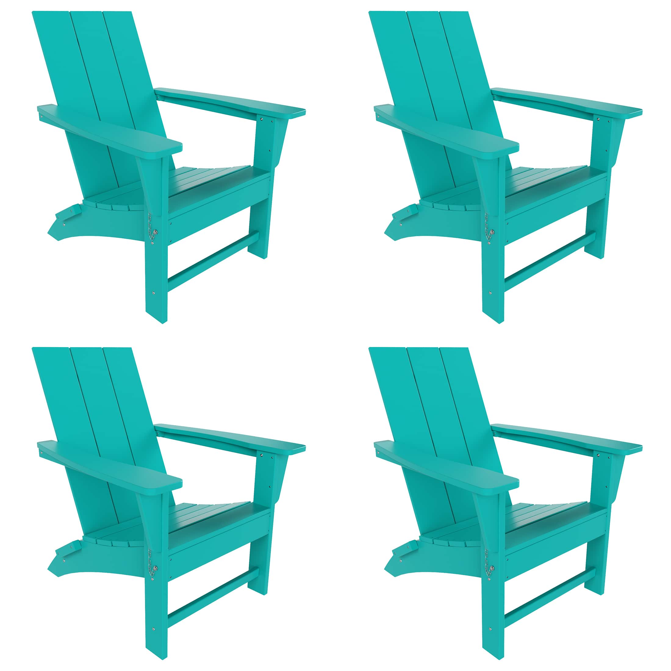 WestinTrends - Ashore Modern Outdoor Folding Adirondack Chair (Set of 4) - Turquoise price history on PriceWatchPro