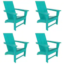 WestinTrends - Ashore Modern Outdoor Folding Adirondack Chair (Set of 4) - Turquoise