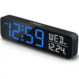 Dazzed Corner - Display Digital Alarm Clock, Desk Table Clocks - Black