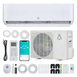 Qeetex - 23 SEER2 24000 BTU Mini Split Air Conditioner Heat Pump with Wifi Control, Heat Cool Up to 1500 Sq.Ft - White