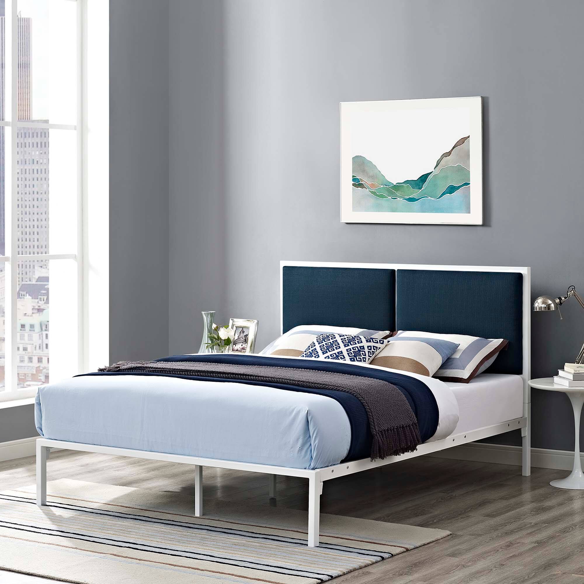 Alt View 2. Modway - Elsie Queen Bed Frame - White.