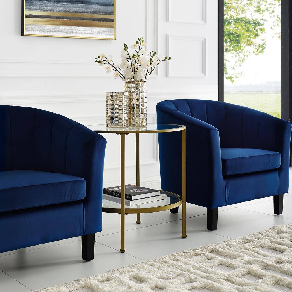 Alt View 4. Crosley Furniture - Aimee Side Table - Soft Gold.