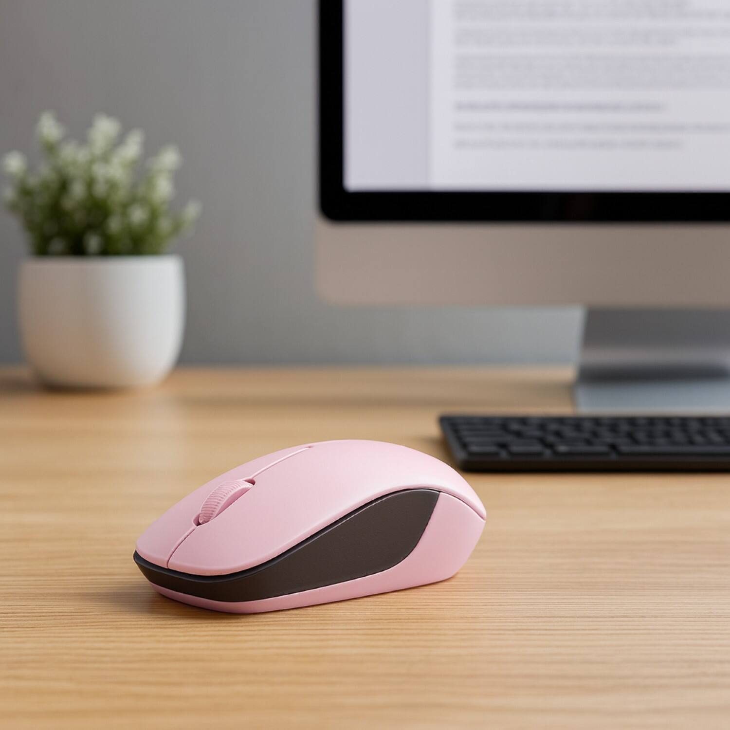 Back. SaharaCase - Wireless Mouse | Smooth Scroll | Comfort Fit | USB & Type C Adapter | Navigate Series - Maroon/Pink.