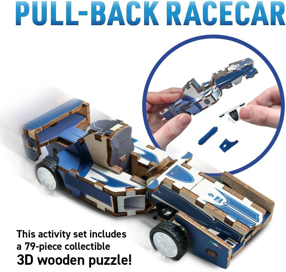PULL-BACK RACECAR

This activity set includes a 79-piece collectible 3D wooden puzzle!