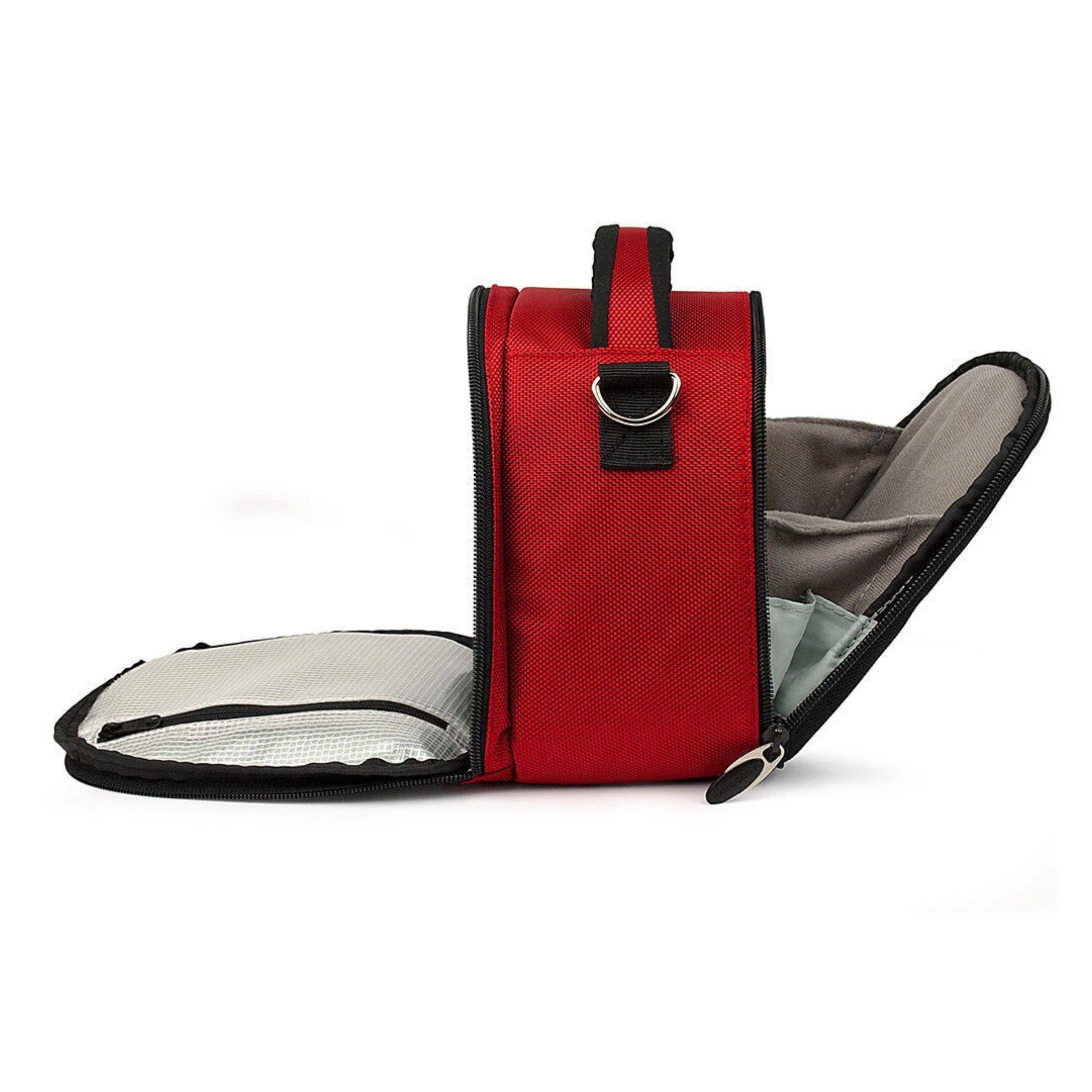 Back. Kitcheniva - Small DSLR Camera Shoulder Bag Case For Canon EOS Rebel Red - Red.