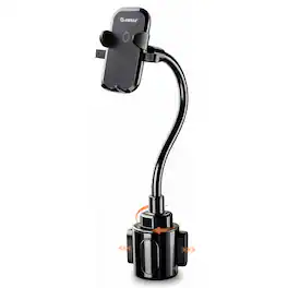 Esoulk - Cup Holder Phone Mount 15 Inch Adjustable Gooseneck Arm for Car - Black
