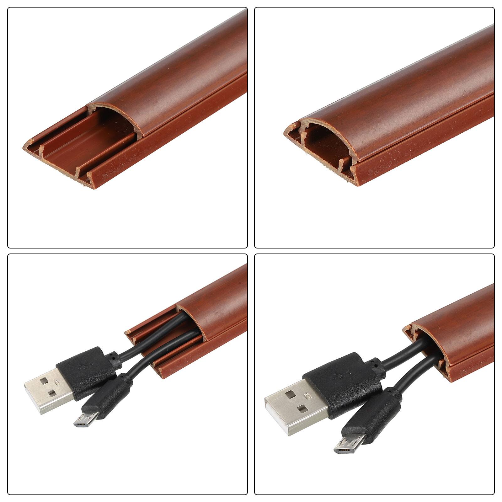 Alt View 2. Unique Bargains - Floor/Wall Cable Raceway Cord Cover 39"Lx1"Wx0.4"H Cord Hider Channel Self-Adhesive for TV Wire Management - Red Brown.
