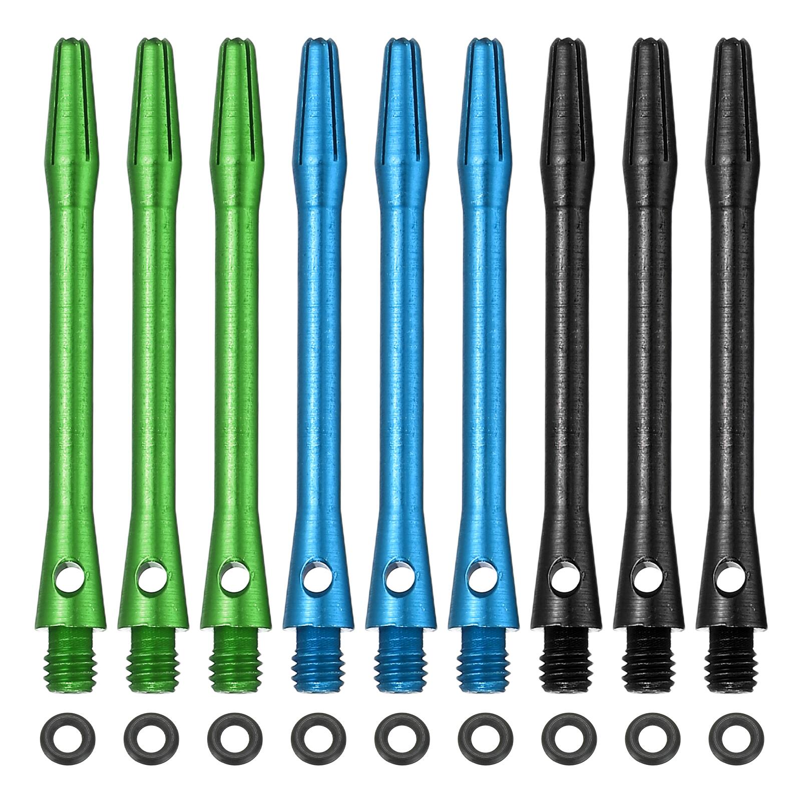 Unique Bargains - Dart Shafts for Steel Tip, Medium 2BA Thread Aluminum Shaft Set, 48mm & 16 Set - Fits Darts Training/Sharpener - Black/Sky Blue/Green price history on PriceWatchPro