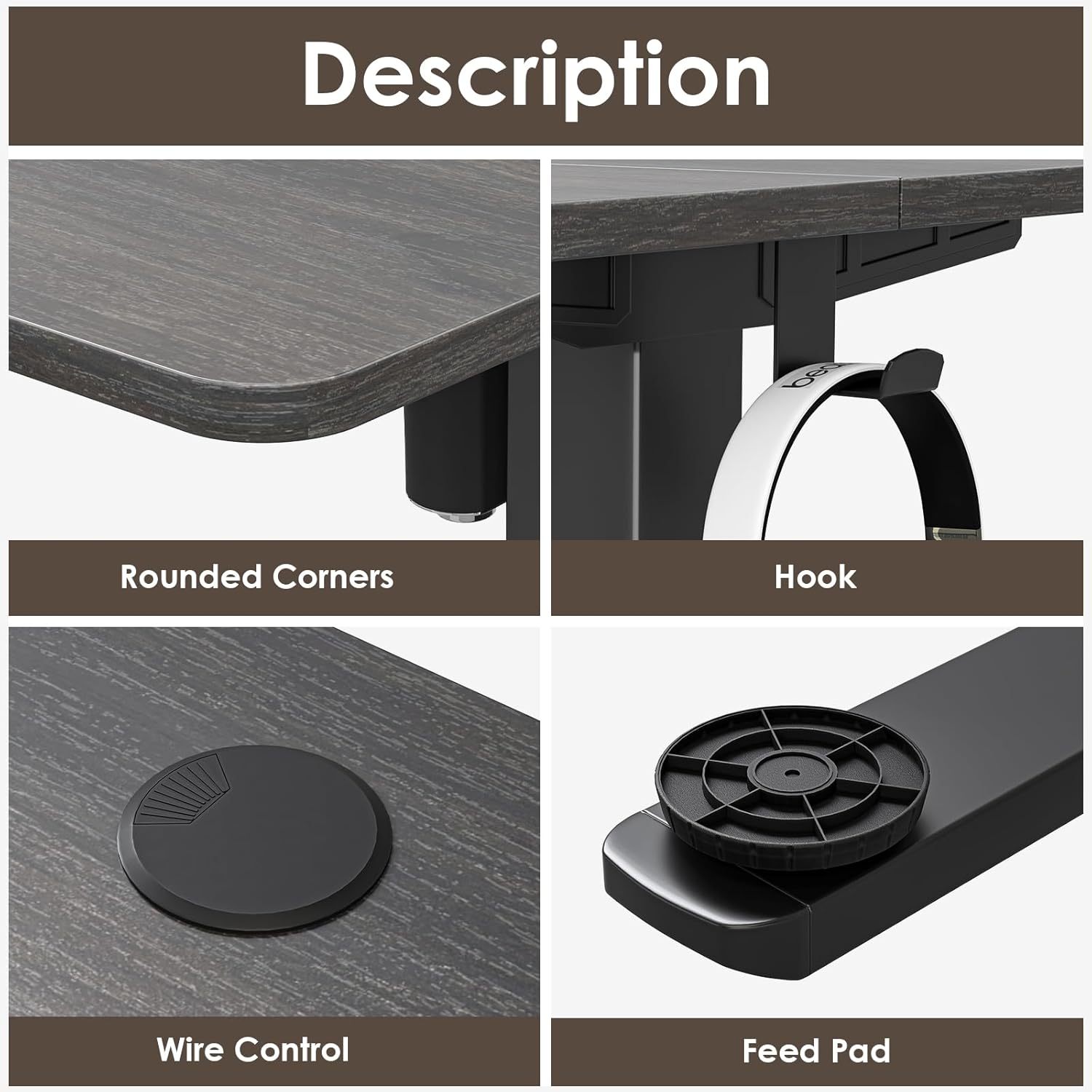 Description

- Rounded Corners
- Hook
- Wire Control
- Feed Pad