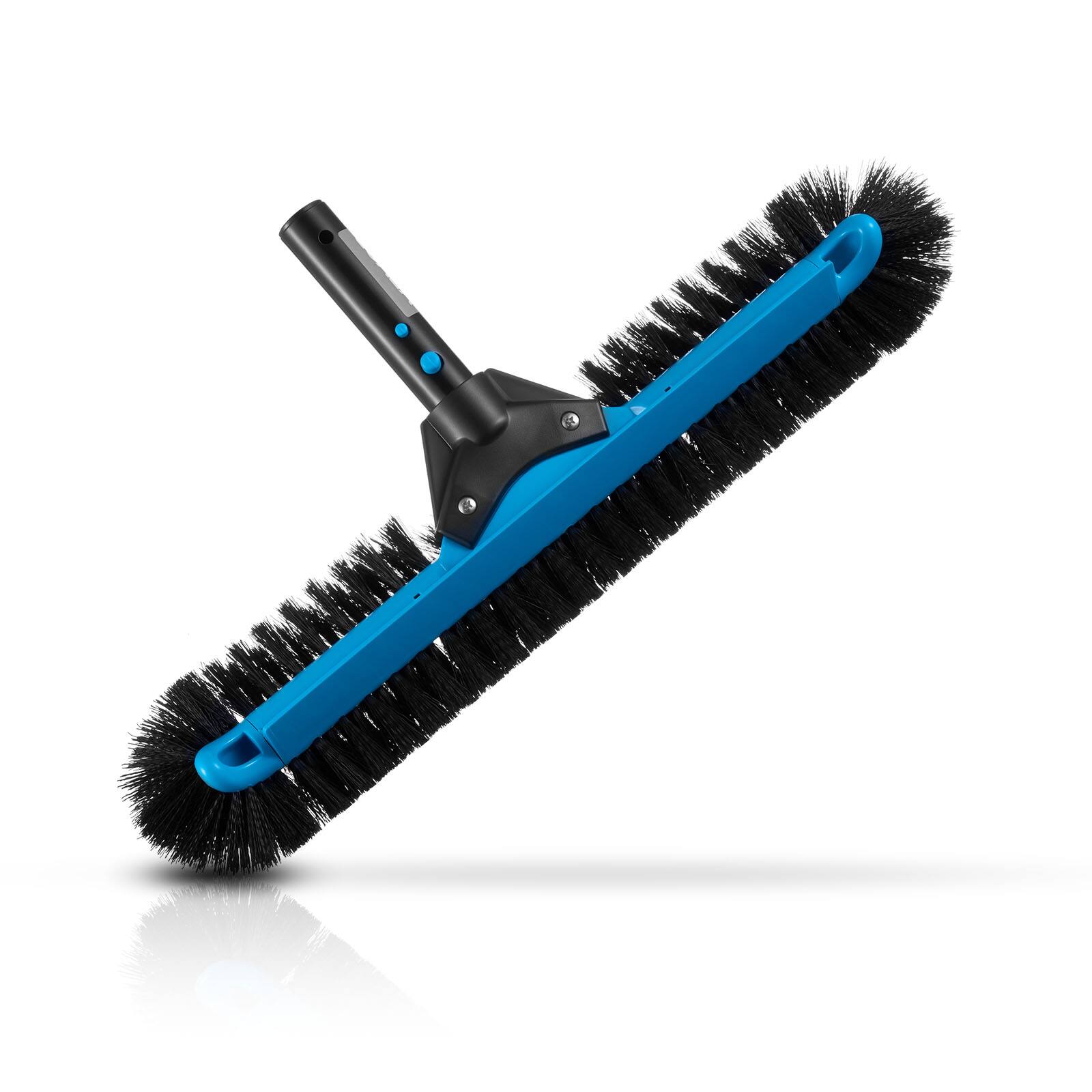Front. VEVOR - 20-Inch Pool Brush Head with Nylon Bristles and Aluminum Connector, Durable Curved Design for Cleaning Inground - Blue-black.