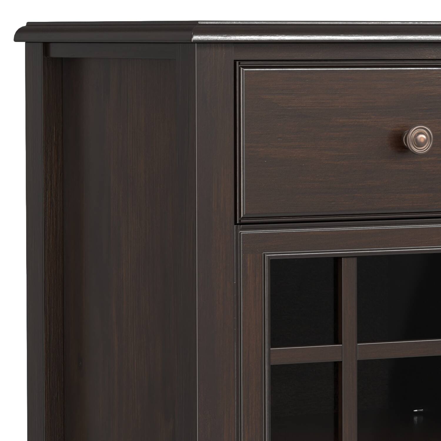 Alt View 4. Simpli Home - Simpli Home Connaught 60 inch Wide Solid Wood Sideboard Buffet in Chestnut Brown - Chestnut Brown.
