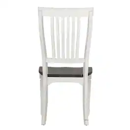 Liberty Furniture Industries - Allyson Park Slat Back Side Chair (RTA) in Wirebrushed w/ Charcoal Top - White