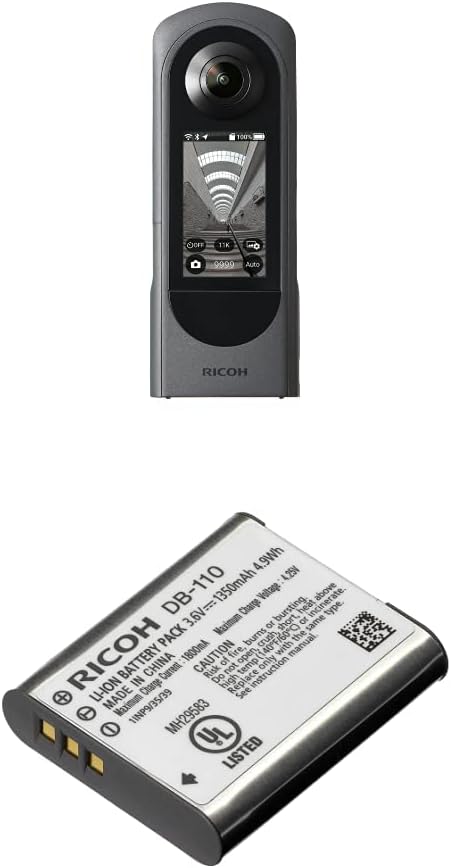 **RICOH DB-110**

- **Battery Type:** Li-Ion
- **Capacity:** 1350mAh
- **Voltage:** 3.6V
- **Model:** DB-110
- **Made in China**
- **Maximum Charge Current:** 1800mA
- **Maximum Discharge Current:** 1800mA
- **Temperature Range:** 40°F to 60°C
- **UL Listed:** MH29583

**Caution:**
- Do not incinerate.
- Do not charge above 3.6V.
- Do not crush or short circuit.
- Do not expose to high temperatures.
- Do not open or disassemble.
- Do not use with unauthorized chargers.
- Do not dispose of in fire.

**Warning:**
- Risk of fire if instructions are not followed.
- Replace only with RICOH battery.
- See manual for proper use.

**Specifications:**
- **Model Number:** MH29583
- **Serial Number:** 11999629583
- **Made in China**