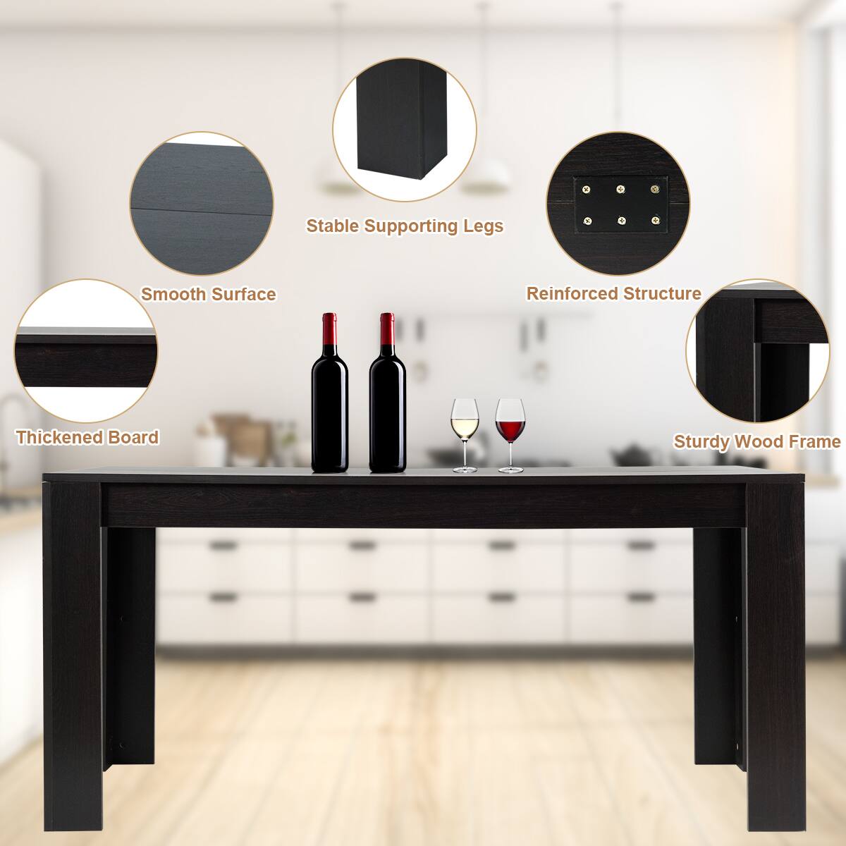 - Stable Supporting Legs
- Smooth Surface
- Thickened Board
- Reinforced Structure
- Sturdy Wood Frame