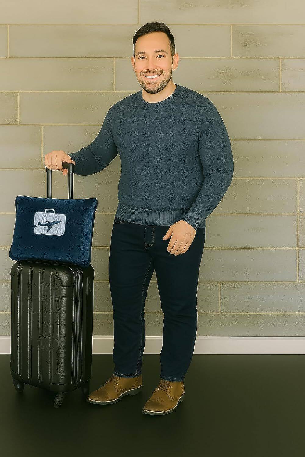 Back. Noble House - Noble House Comfort Fly Travel Pillow And Blanket Set - Great For long Or Short Flights - Makes A Great Gift - Navy - Navy.