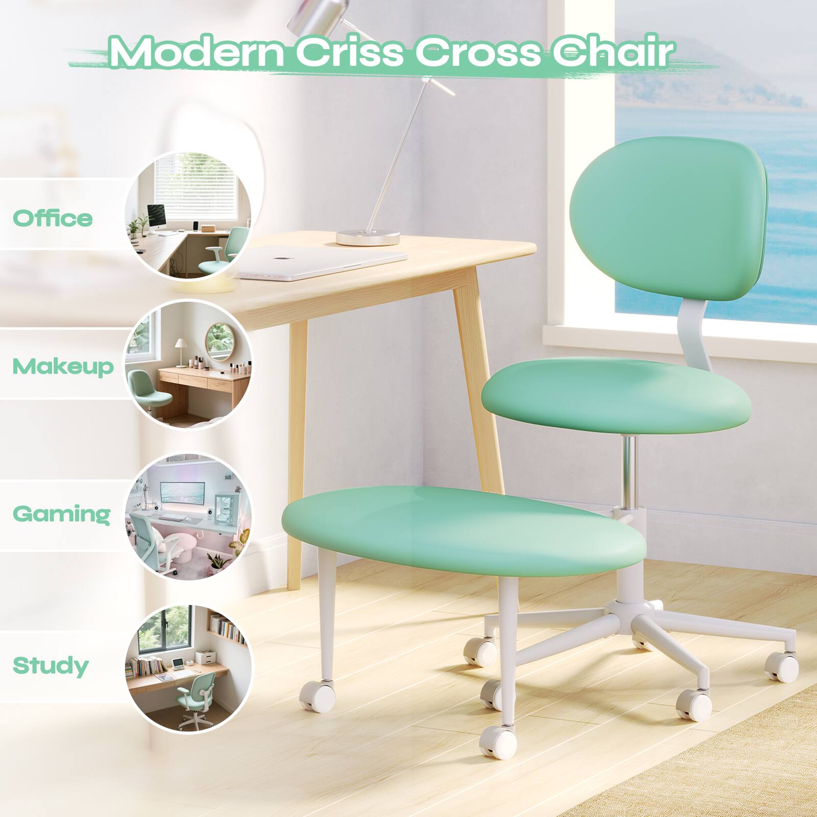 Modern Criss Cross Chair
Office
Makeup
Gaming
Study