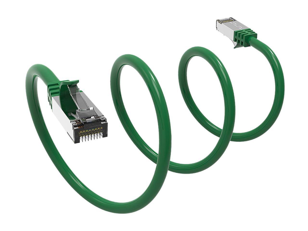 Alt View 1. Nippon Labs - Nippon Labs Cat8 RJ45 2ft Ethernet Cable, Shielded 40Gbps 2000MHz, In/Outdoor, Weatherproof S/FTP (Green).