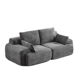 Kadyn - Modern Memory Foam Compressed Sofa, 2-Seater Pet-Friendly Sectional Couches, Corduroy Fabric, Gray - Gray