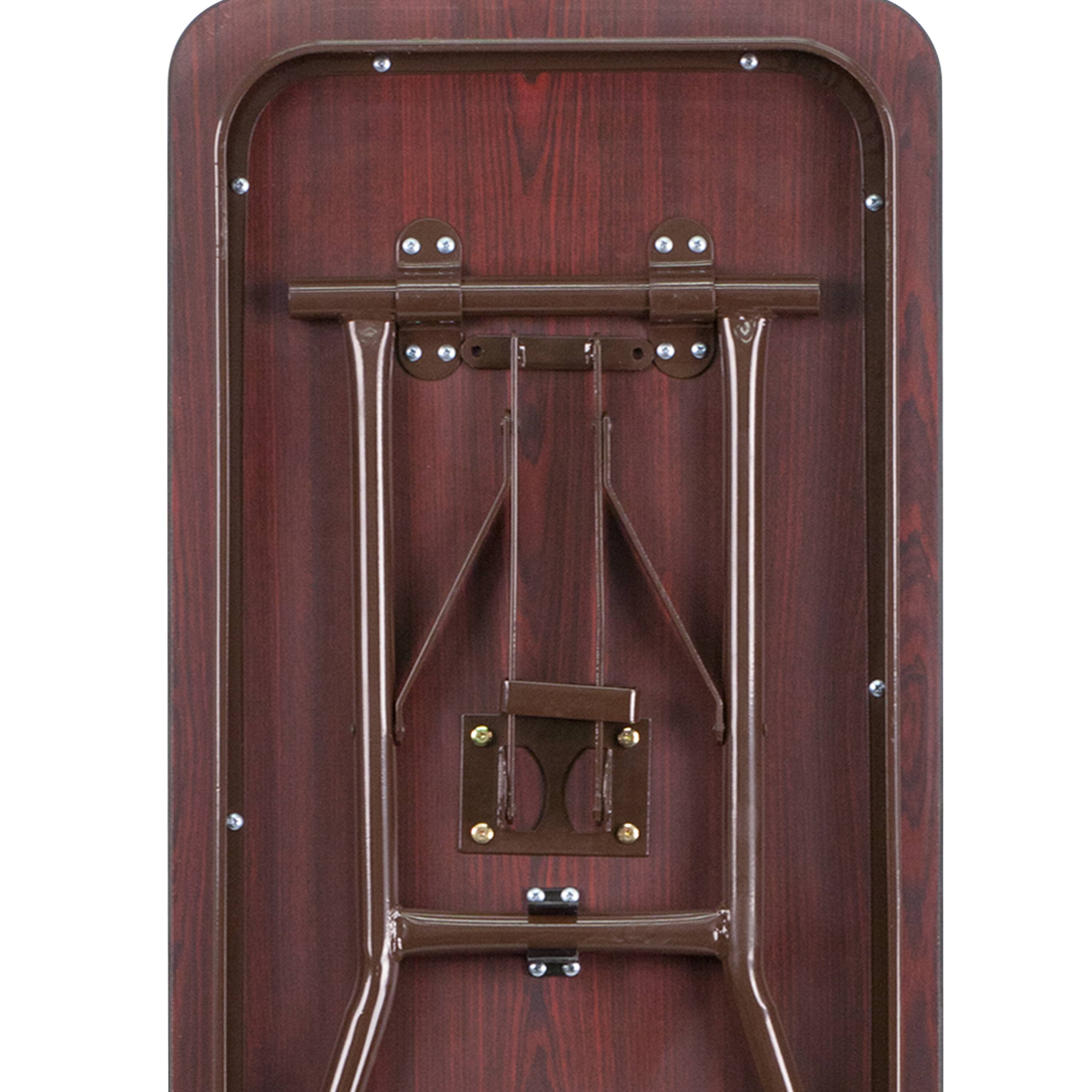 Alt View 7. Emma + Oliver - 6-Foot Mahogany Melamine Laminate Folding Training Table - Mahogany.