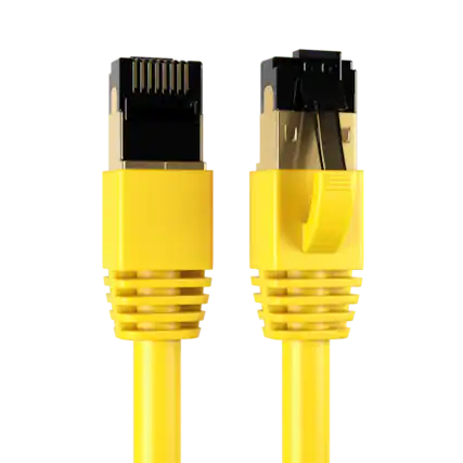 Front. Cables Direct Online - Cat8 Ethernet Cable 2FT, 40Gbps High-Speed RJ45 Shielded Copper Cord for Router, PC & Gaming - Yellow.