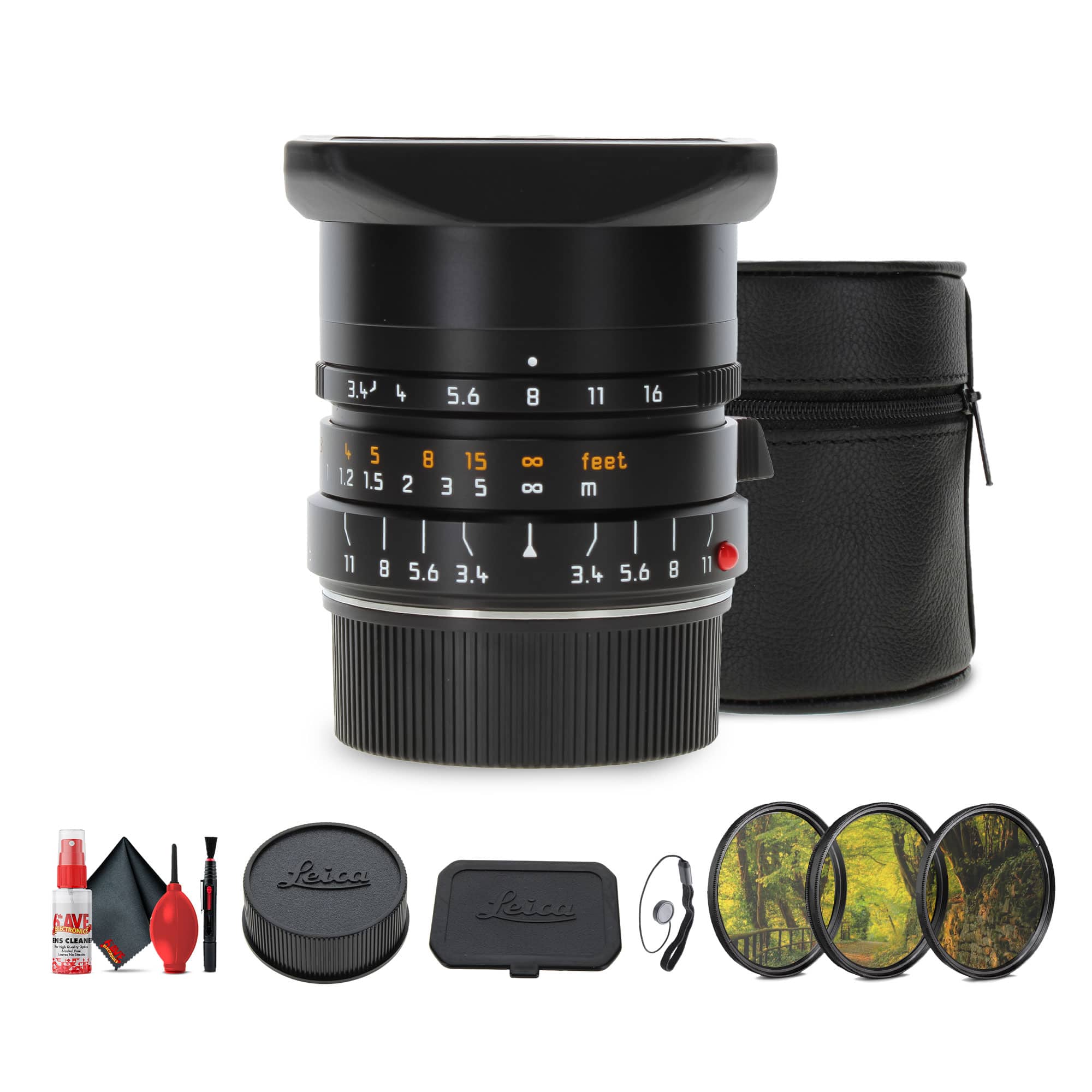 Leica - Super-Elmar-M 21mm f/3.4 ASPH. Lens + Lens Filter Kit + Cleaning Kit + More - Black price history on PriceWatchPro