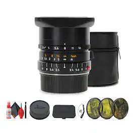 Bundle - Leica - Super-Elmar-M 21mm f/3.4 ASPH. Lens + Lens Filter Kit + Cleaning Kit + More - Black
