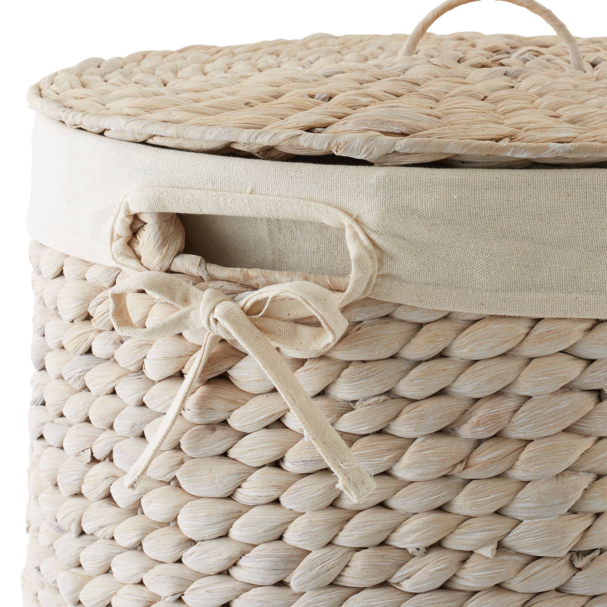 Alt View 5. Casafield - Round Laundry Hamper Basket with Lid and Liner for Clothes - Whitewash.