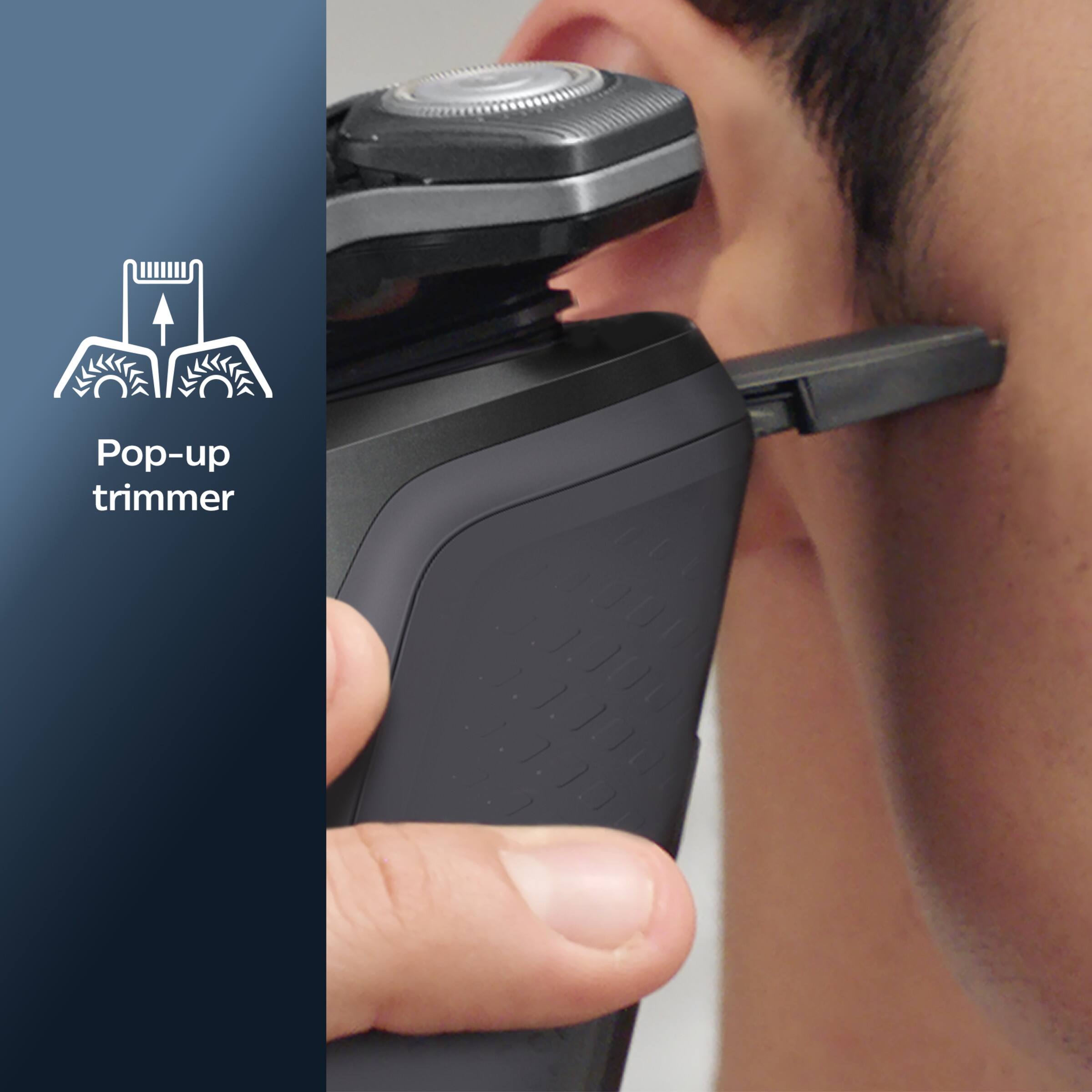 Alt View 14. Philips Norelco - Shaver 5300, Rechargeable Wet & Dry Shaver with Pop-Up Trimmer - Deep Black.