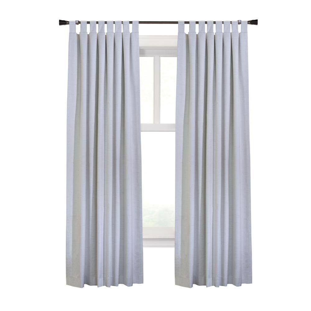 Front. Commonwealth Home Fashions - Thermaplus Ventura Blackout Window Treatment Tab Top Curtain Panel for Bedroom Livingroom 52" x 95" White - White.