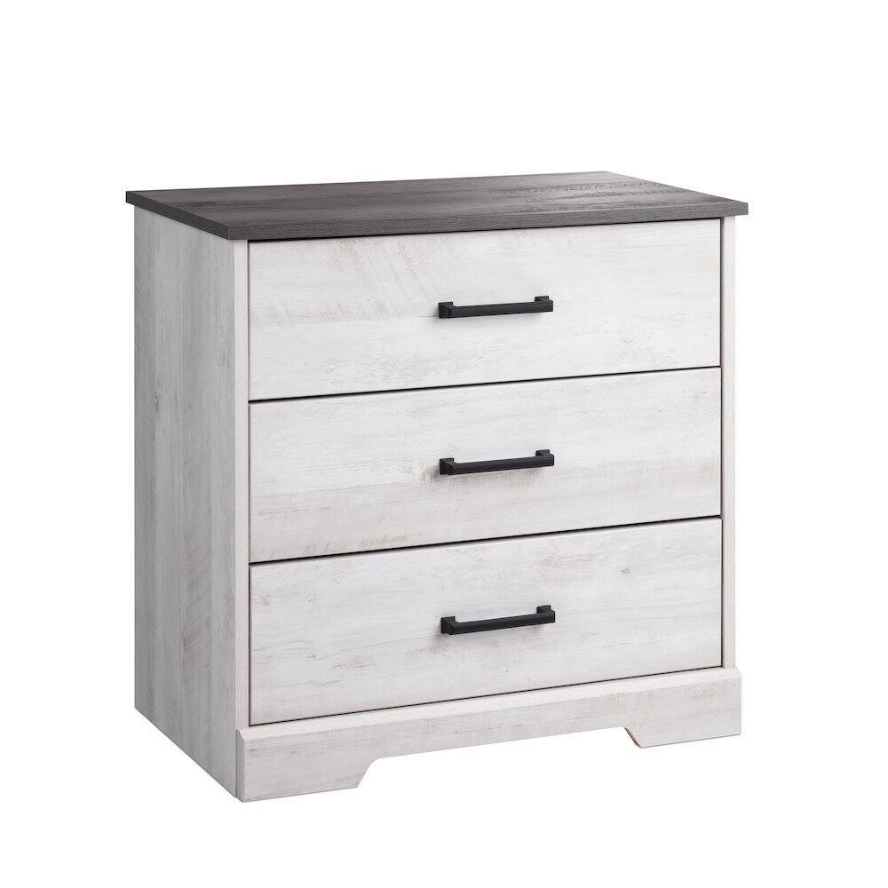 Angle. Prepac - Nightstand Bedside Table, Washed White Nightstand for Bedroom - White.