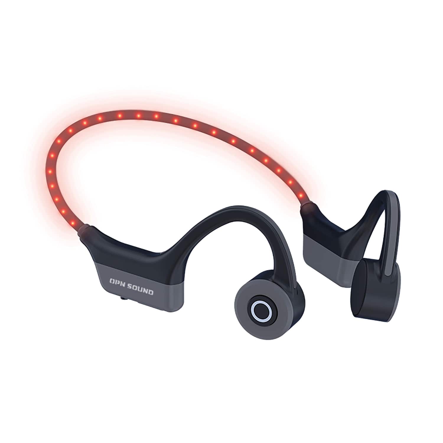 OPN Sound - Os4000bl Dashlyte Bluetooth Bone-conduction Led-neckband Headphones With Microphone - Black