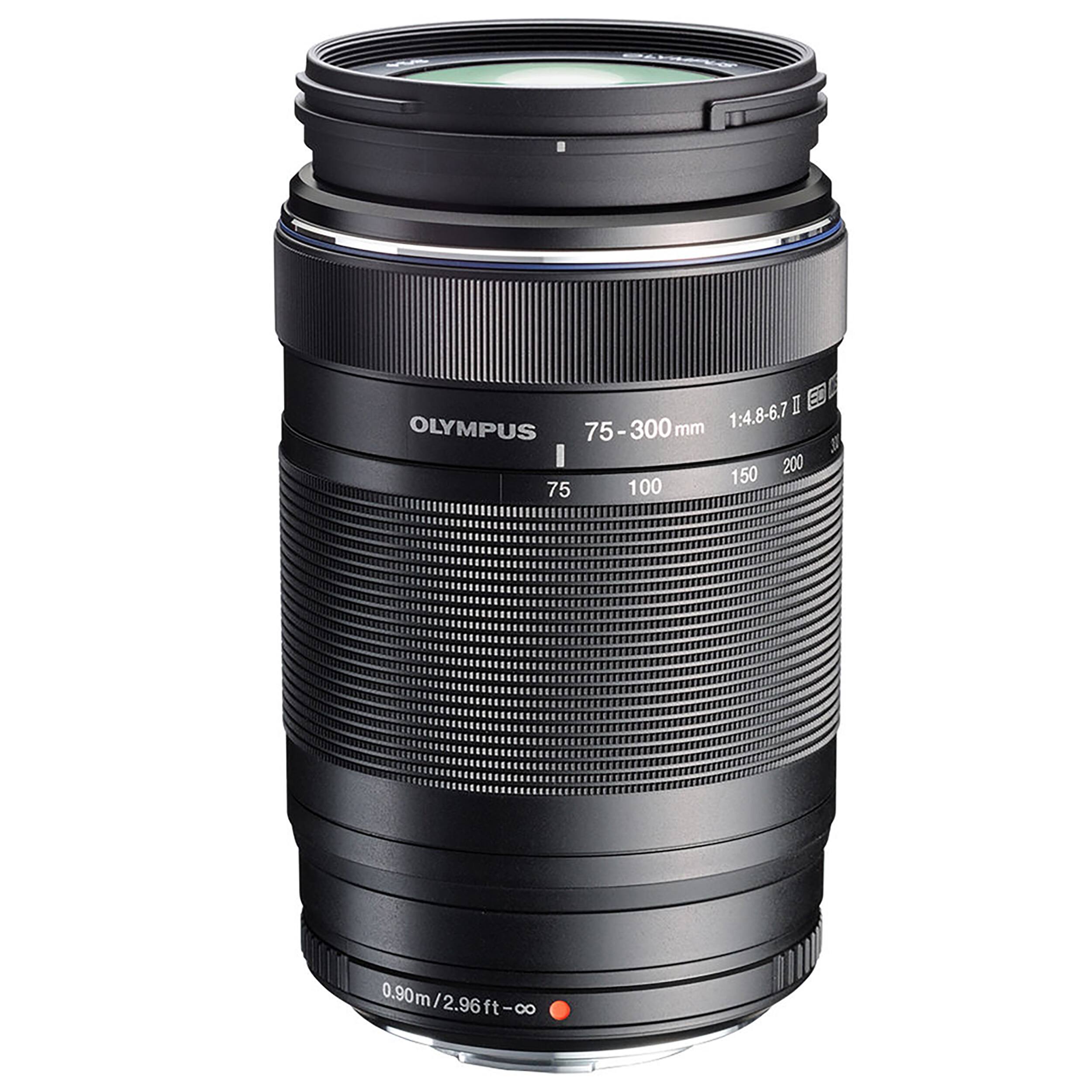 I OLYMPUS 75-300mm mm 1:4.8-6.7 150 200 75 100 U 0.90m/2.96ft-0 0.90m  2.96 ft 8