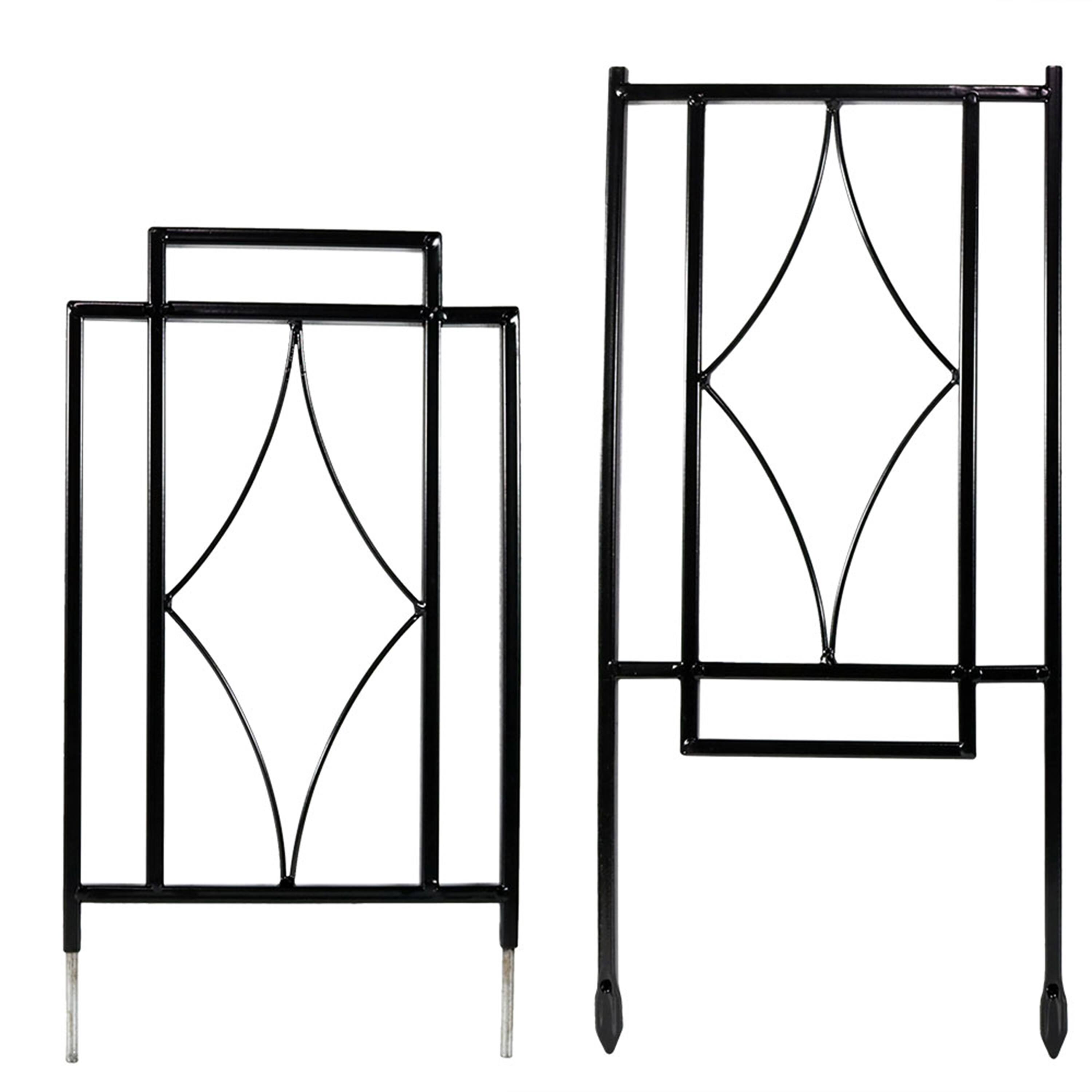 Alt View 4. Sunnydaze - 30 in Steel Wire Contemporary Garden Plant Trellis - Set of 2 - Black.