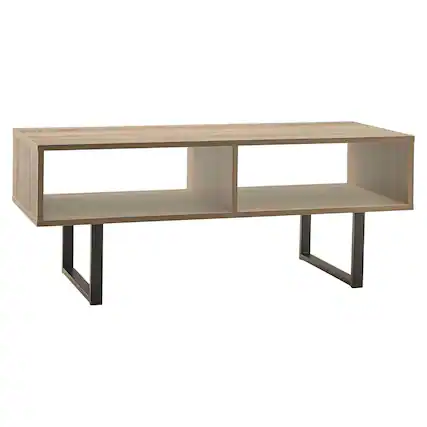 Front. ClosetMaid - ClosetMaid Wooden Coffee Table with Storage Shelves, Modern Home Furniture, Gray - Gray.